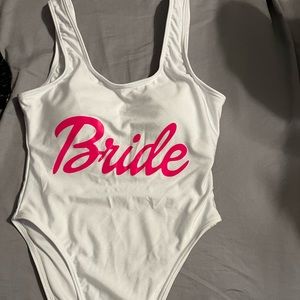 Bridal Barbie one piece white swimsuit
